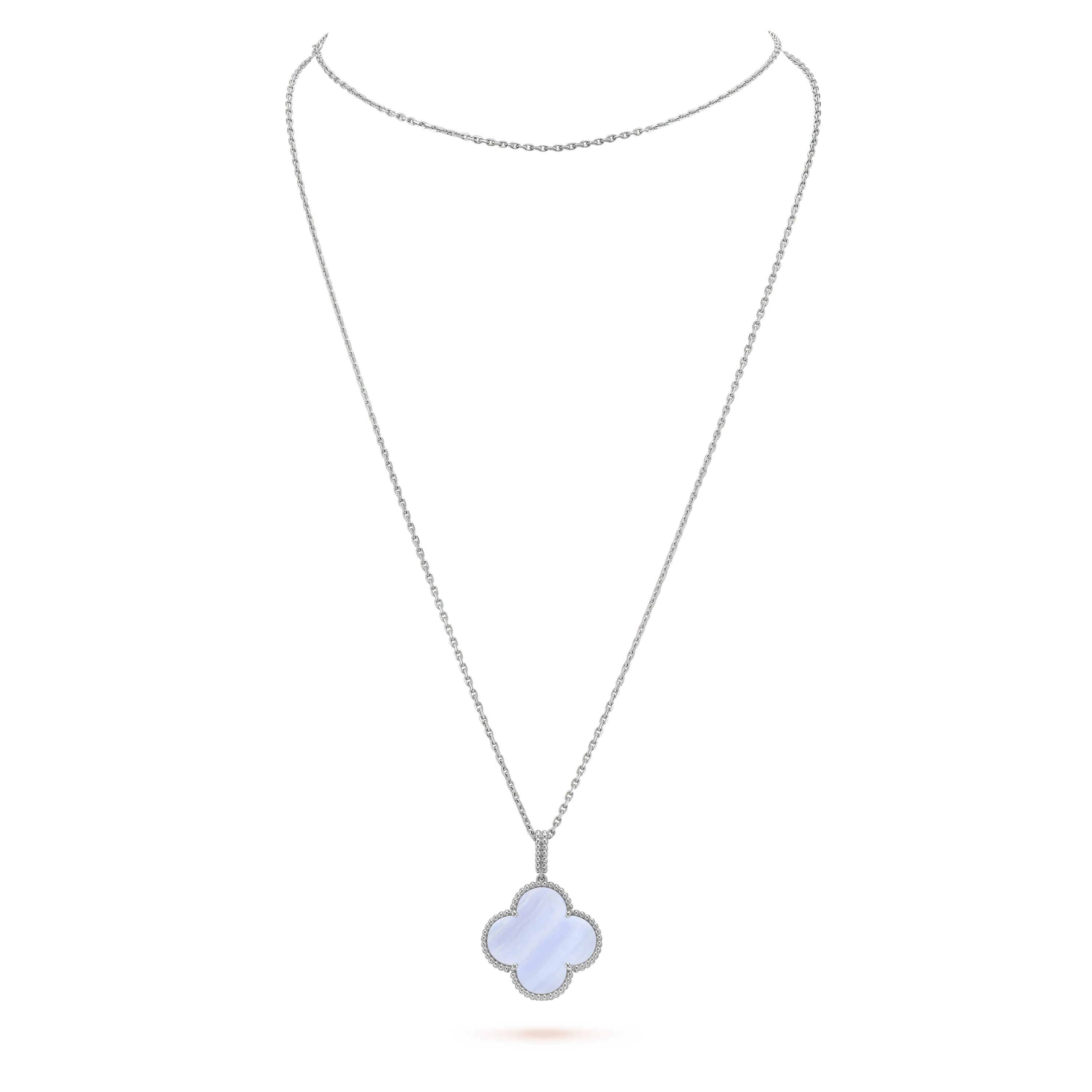 Clover Silver Chalcedony Big Clover Necklace