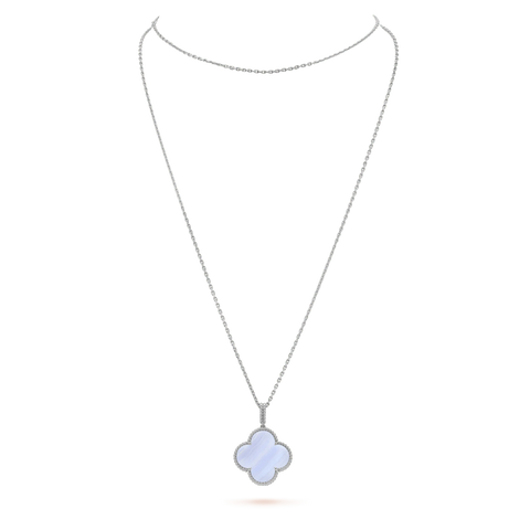 Clover Silver Chalcedony Big Clover Necklace