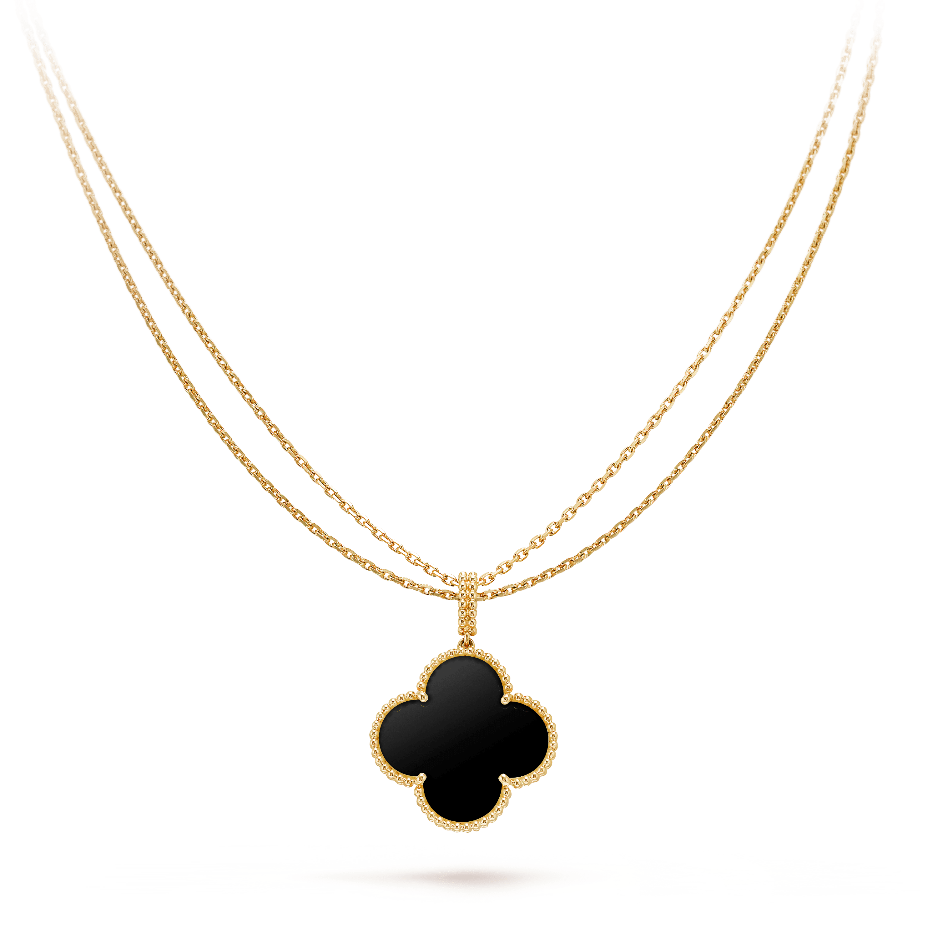 Clover Silver Onyx Big Clover Necklace