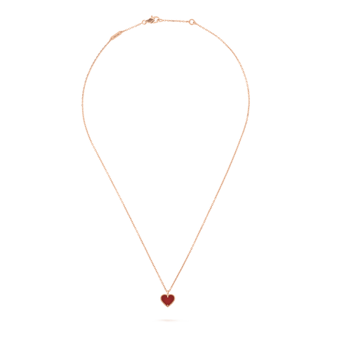 SWEET CLOVER CARNELIAN HEART NECKLACE