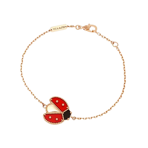 LUCKY SPRING OPEN WINGS BUG PINK GOLD BRACELET