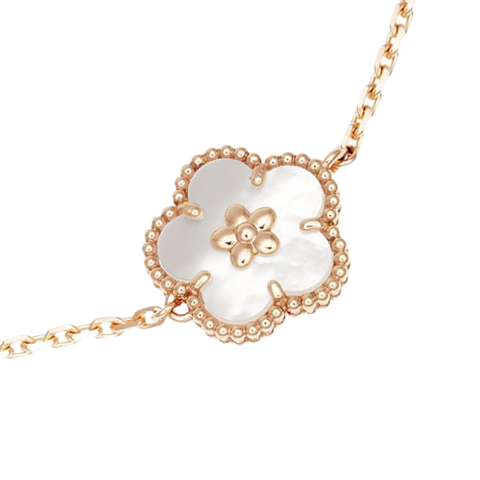 LUCKY SPRING WHITE BLOSSOM PINK GOLD BRACELET