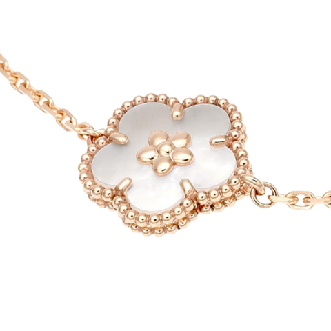 LUCKY SPRING WHITE BLOSSOM PINK GOLD BRACELET