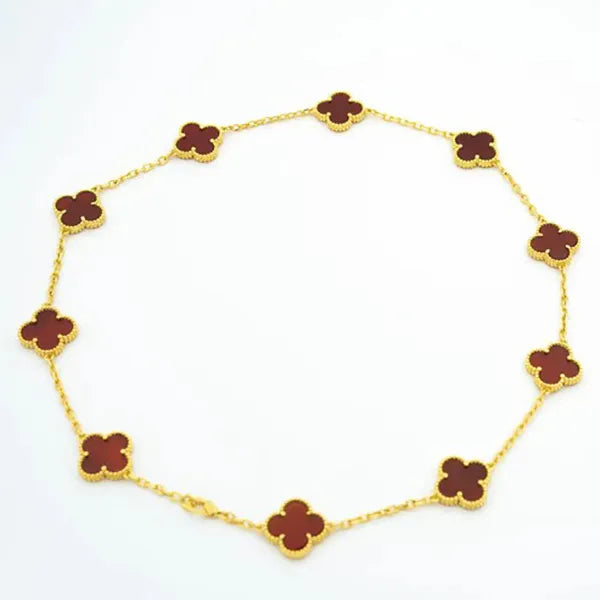 Vintage Carnelian Necklace 10 Motifs Gold