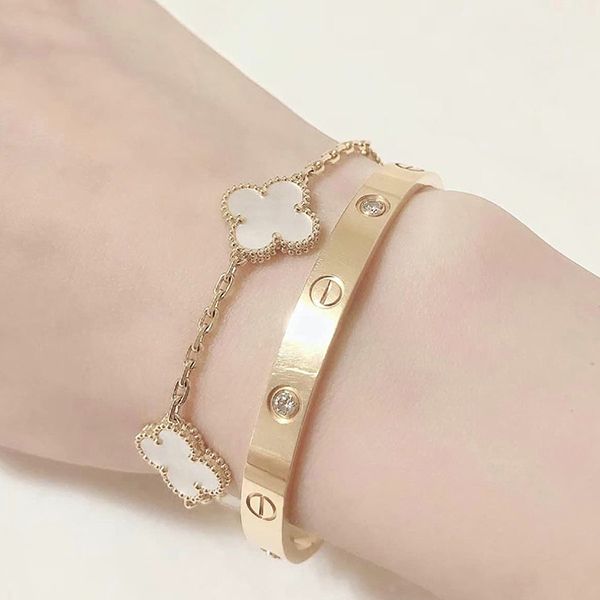 CLOVER BRACELET 5 MOTIFS MOP