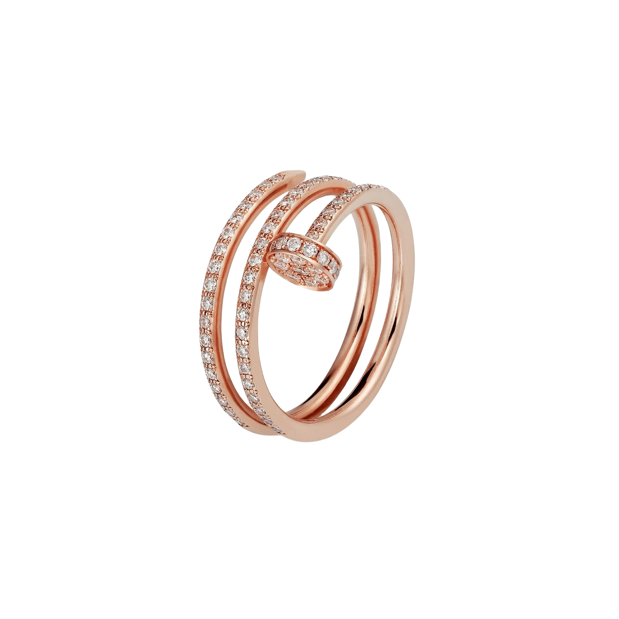 Juste Ring 1.8mm Pink Gold Double Row All Diamonds