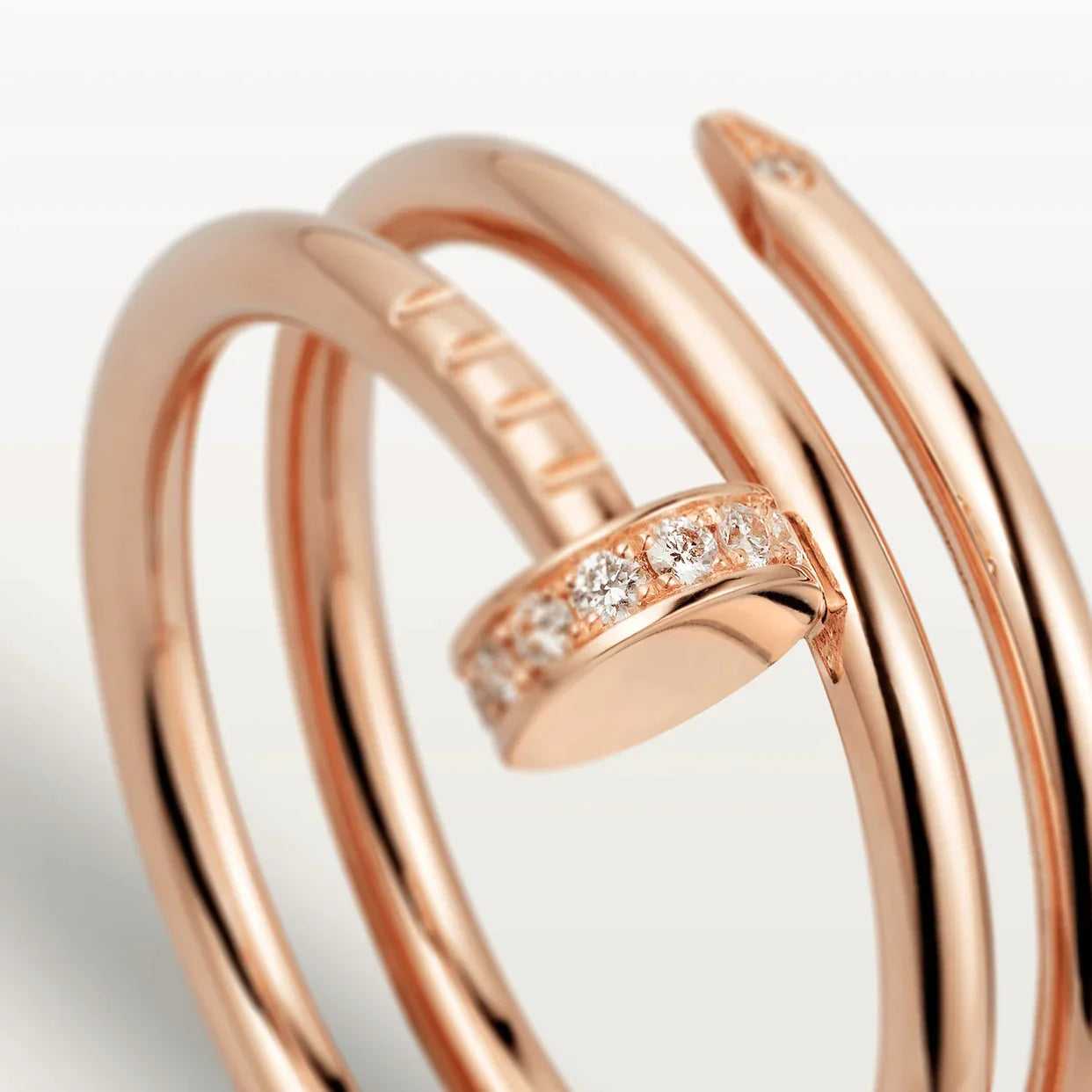 Juste Ring 1.8mm Pink Gold Double Row Diamonds