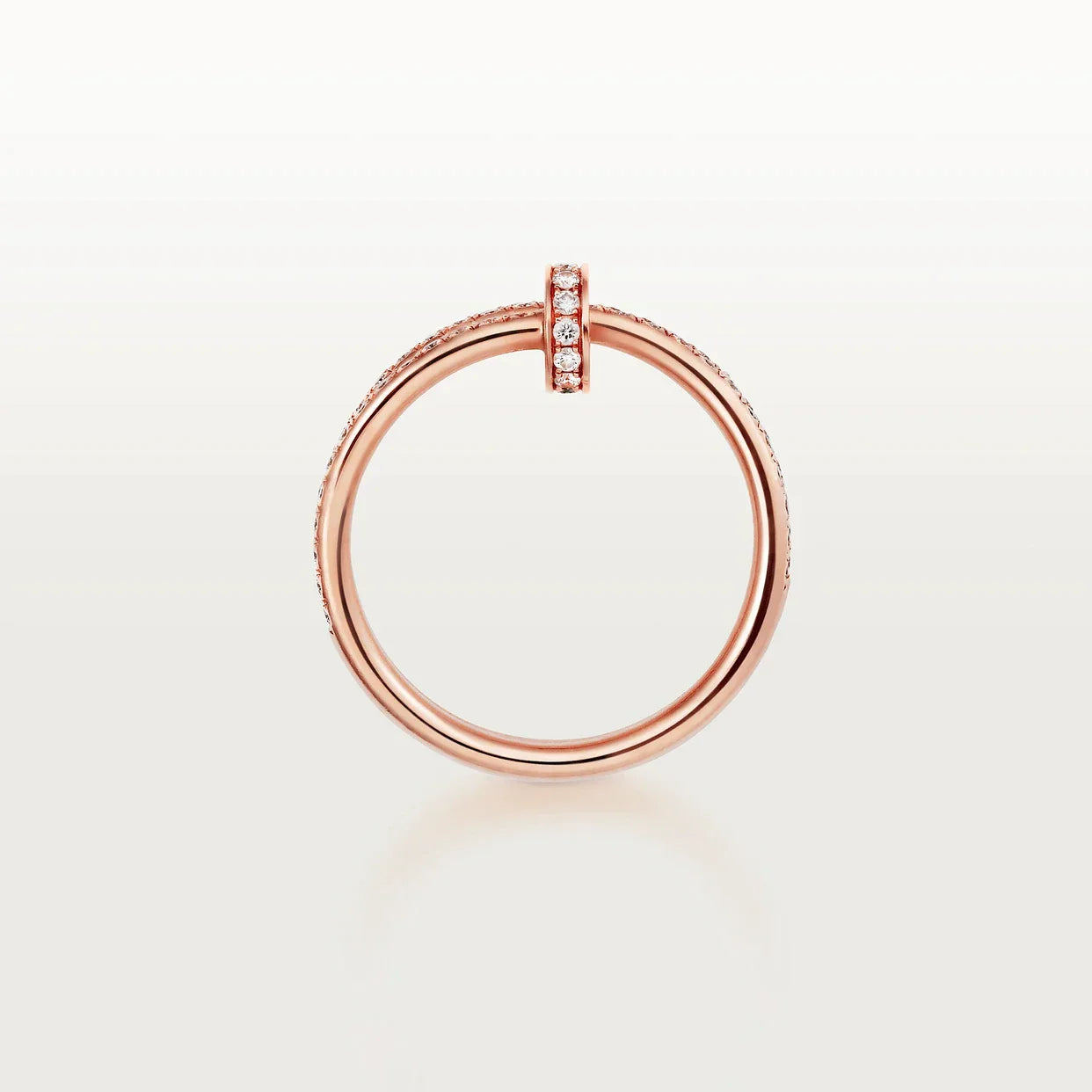 JUSTE RING 1.8MM PINK GOLD DOUBLE ROW DIAMONDS