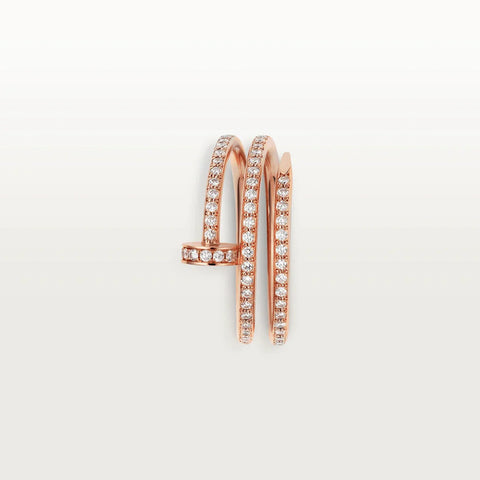 JUSTE RING 1.8MM PINK GOLD DOUBLE ROW DIAMONDS