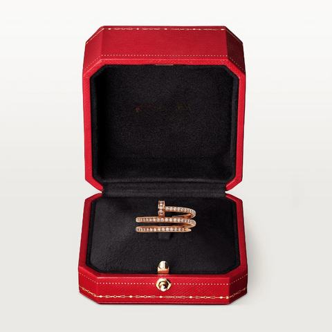 JUSTE RING 1.8MM PINK GOLD DOUBLE ROW DIAMONDS