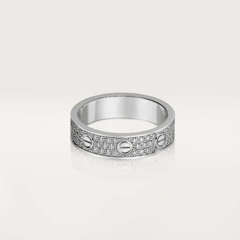 LOVE RING 4MM DIAMOND PAVED