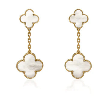 Clover White Mop Earrings 2 Motifs